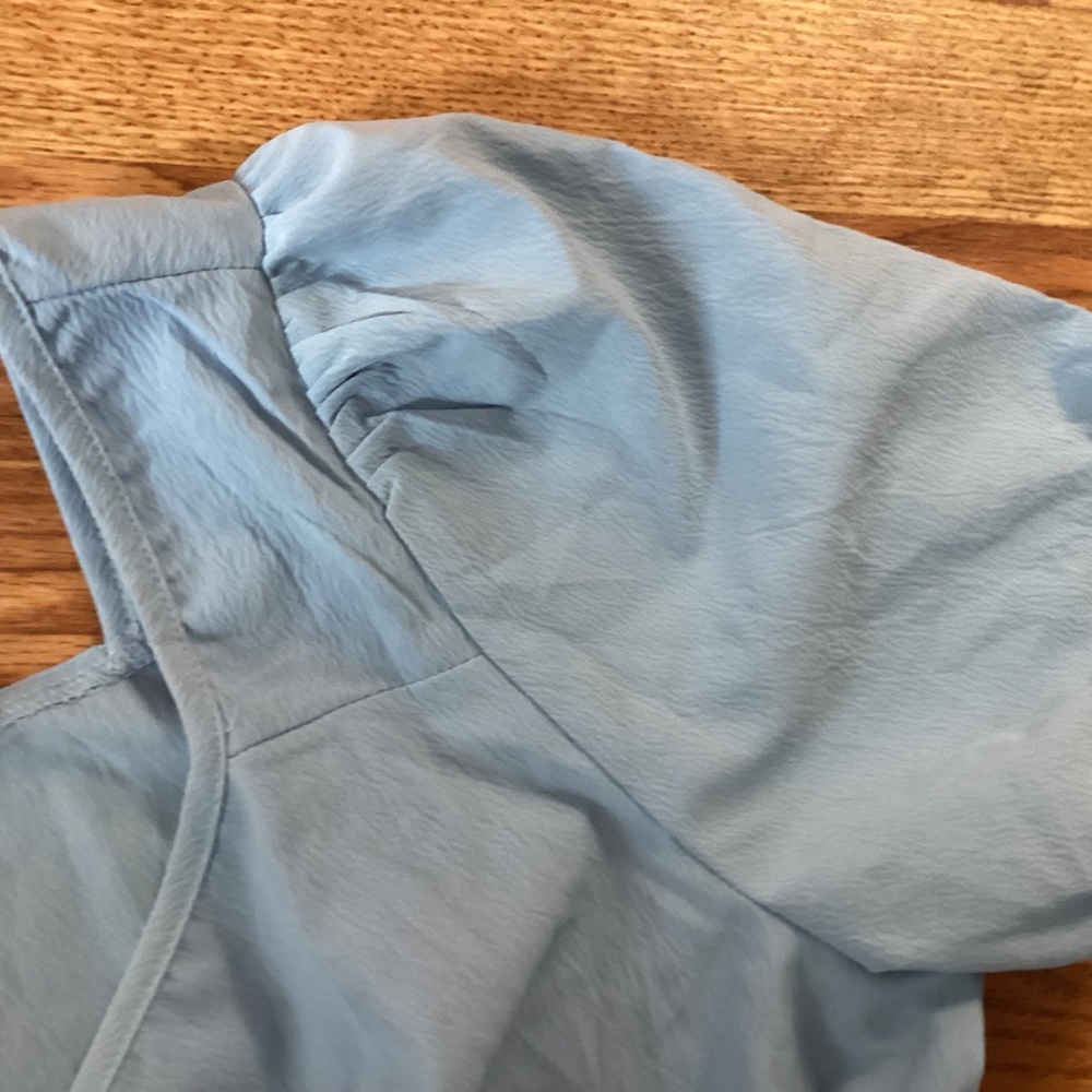 BloomChic Blue Sweetheart Bodice Puff Sleeve Twist Front  Dress  SZ 1X (14~16) - Picture 4 of 5